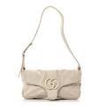 Gucci Goatskin Small GG Monochrome Aphrodite Shoulder Bag Mystic White
