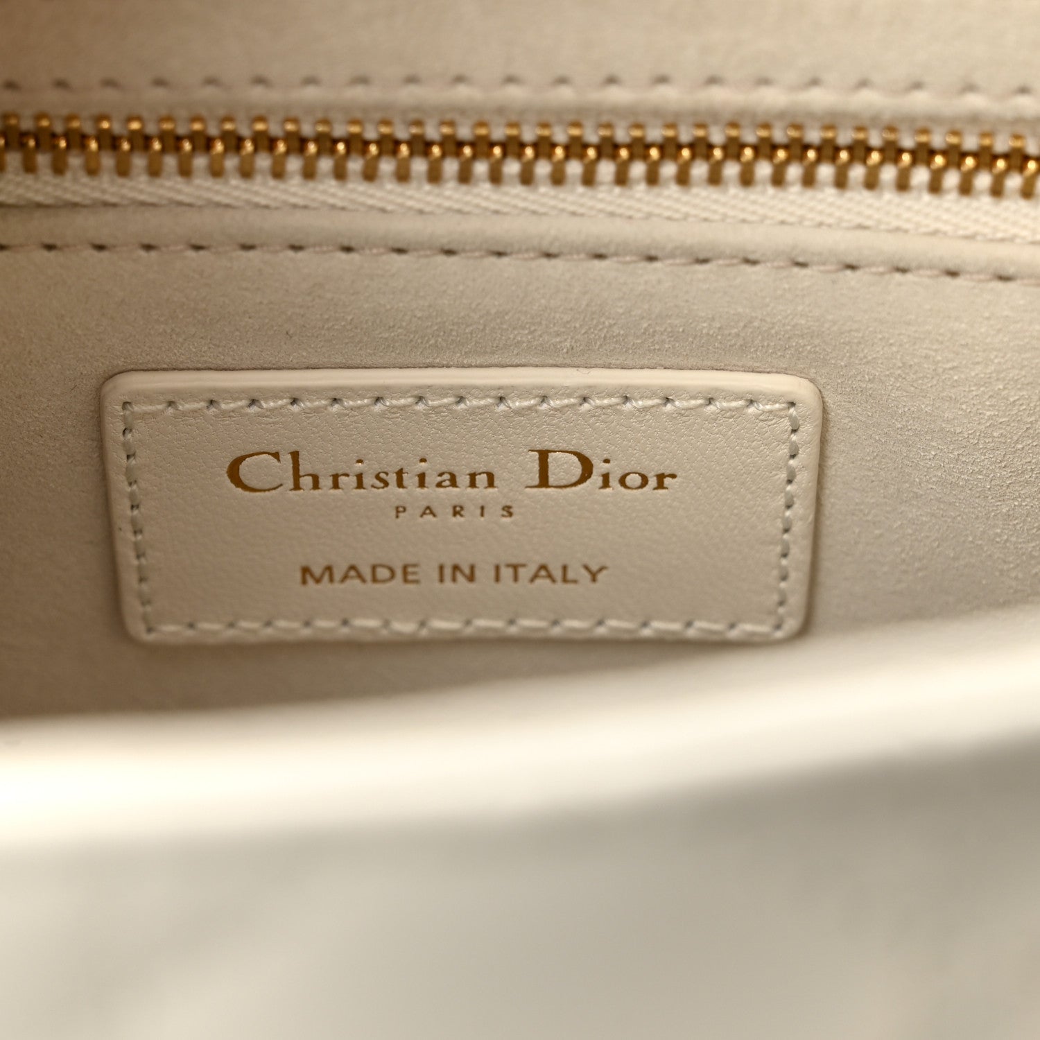 Christian Dior Lambskin Cannage Small My ABCDior Lady Dior White