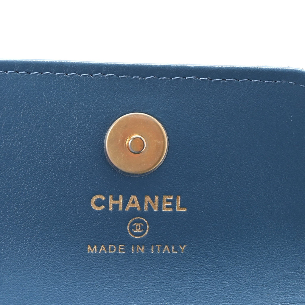 Chanel Denim Quilted Flap Mini Crossbody Blue