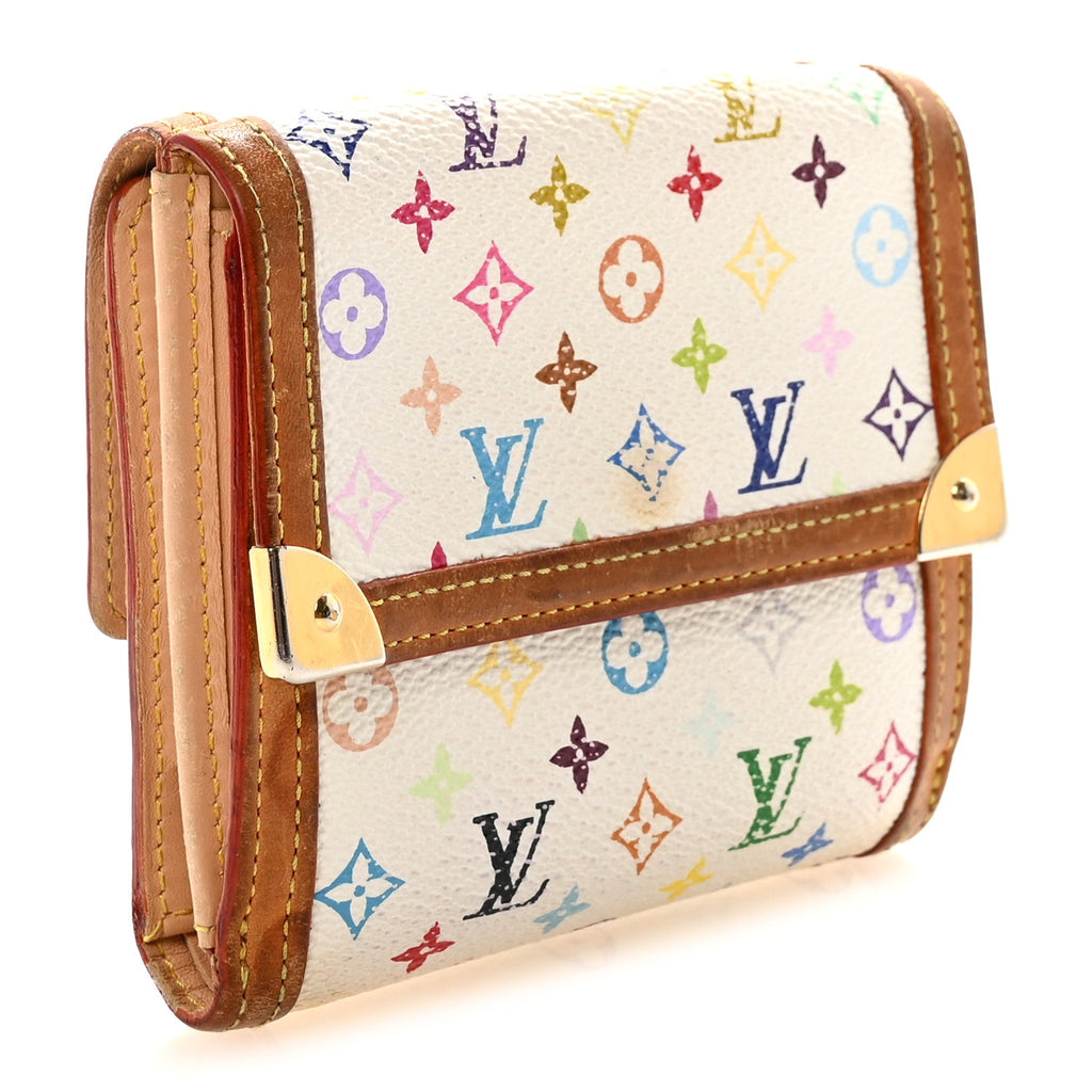 Louis Vuitton Monogram Multicolor Porte-Monnaie Billets Wallet White