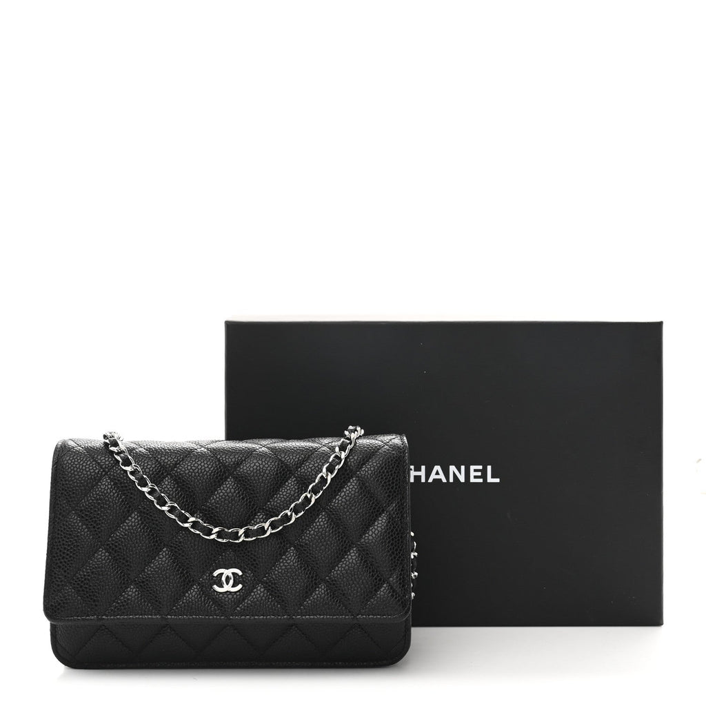 Chanel Caviar Quilted Wallet on Chain WOC Black