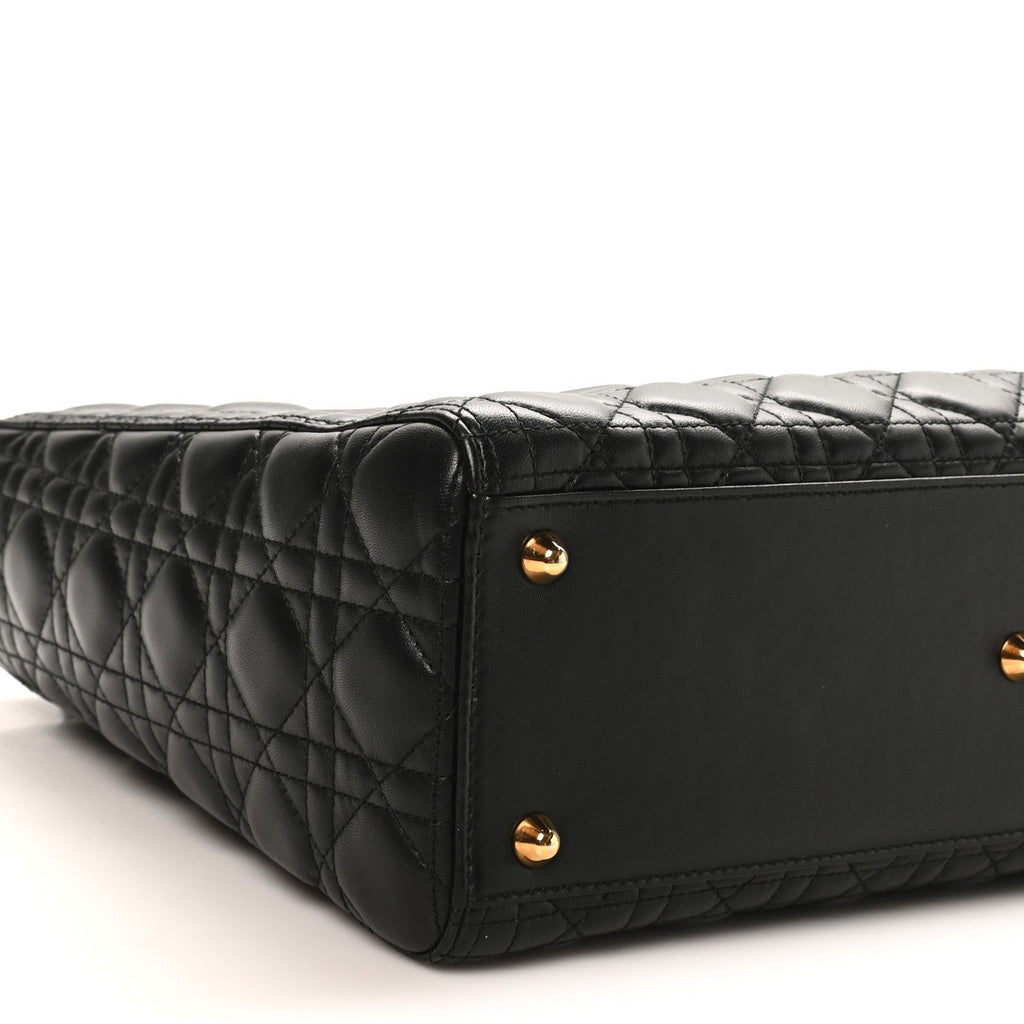 Christian Dior Lambskin Cannage Large Lady Dior Black