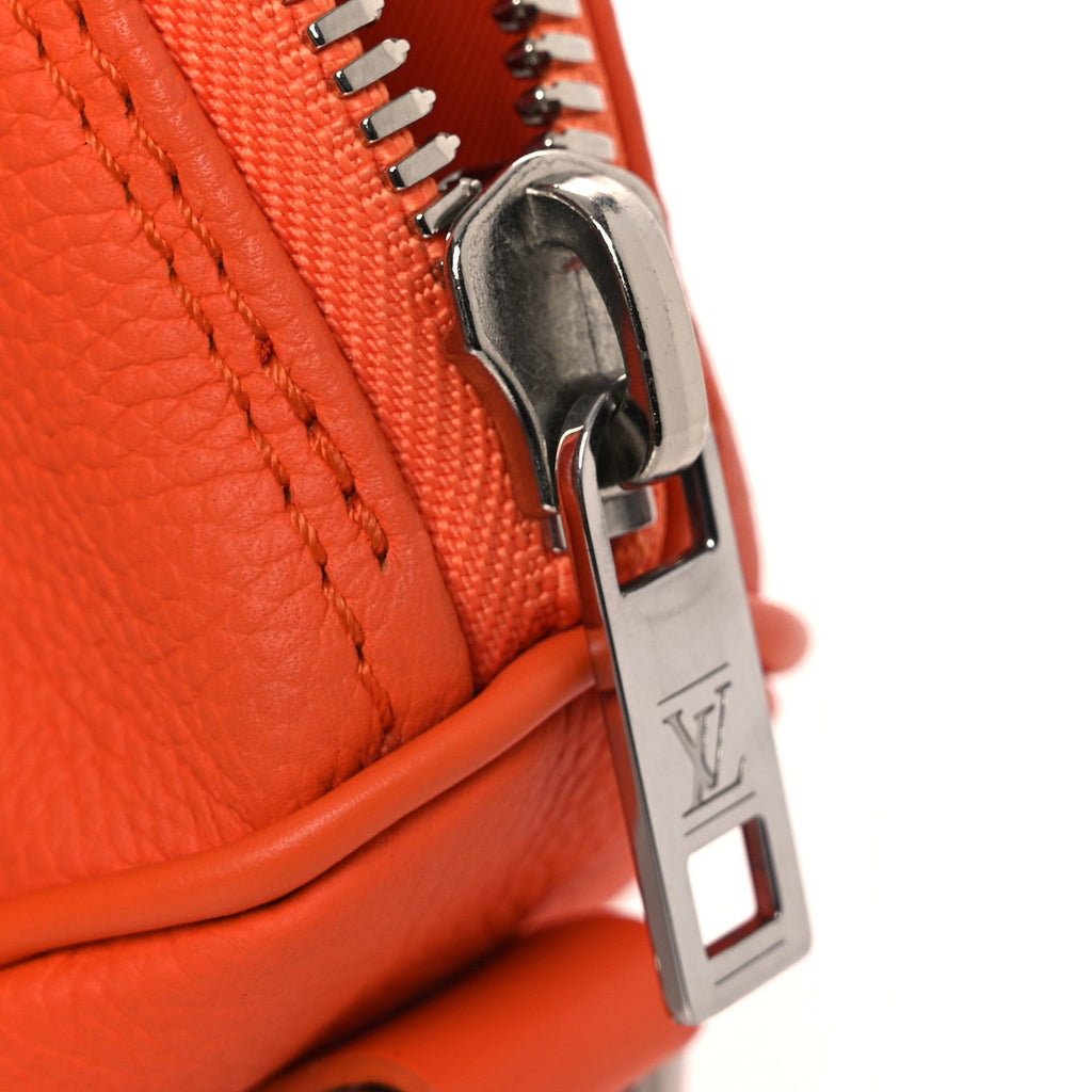Louis Vuitton Grained Calfskin Aerogram Keepall XS Orange