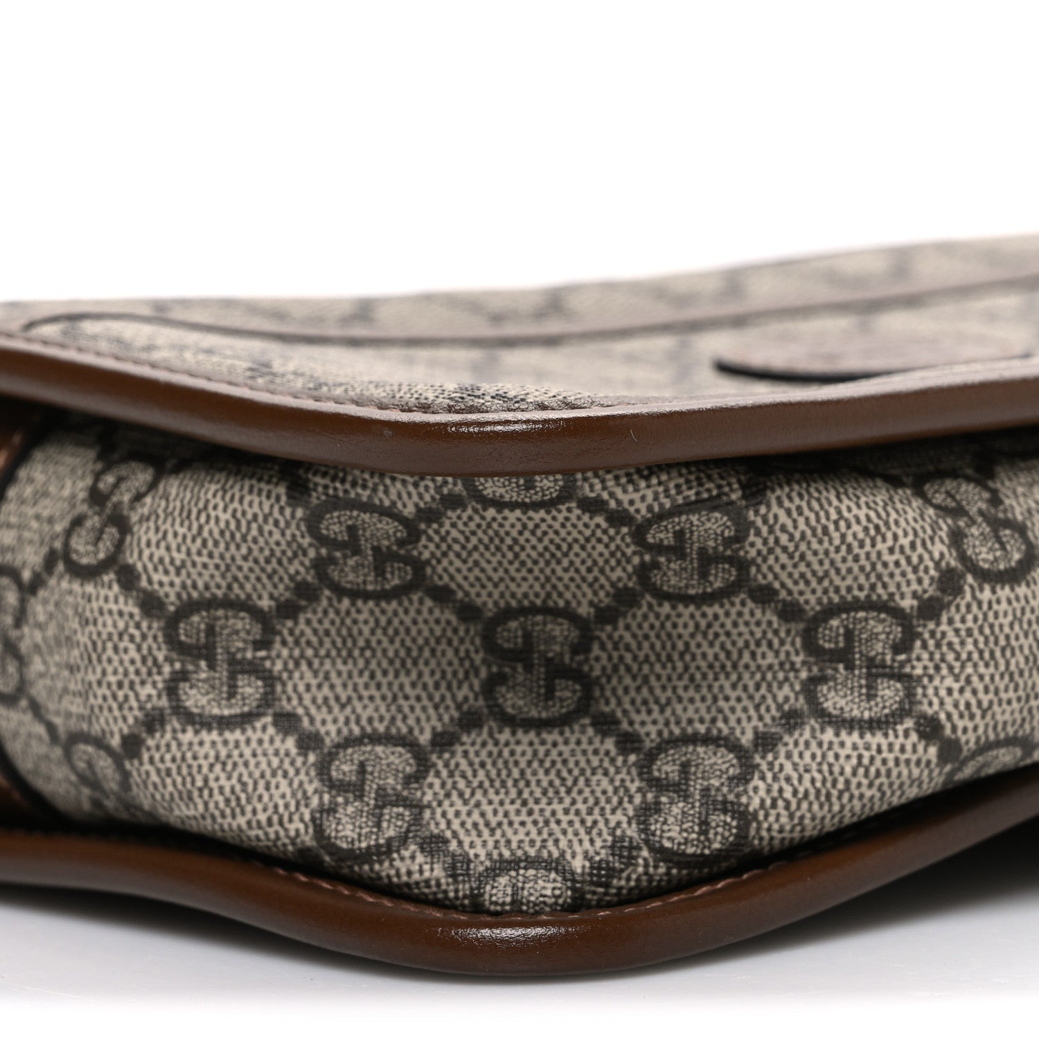 Gucci GG Supreme Monogram Azalea Calfskin Mini Retro Interlocking G Shoulder Bag Beige Ebony Brown Sugar