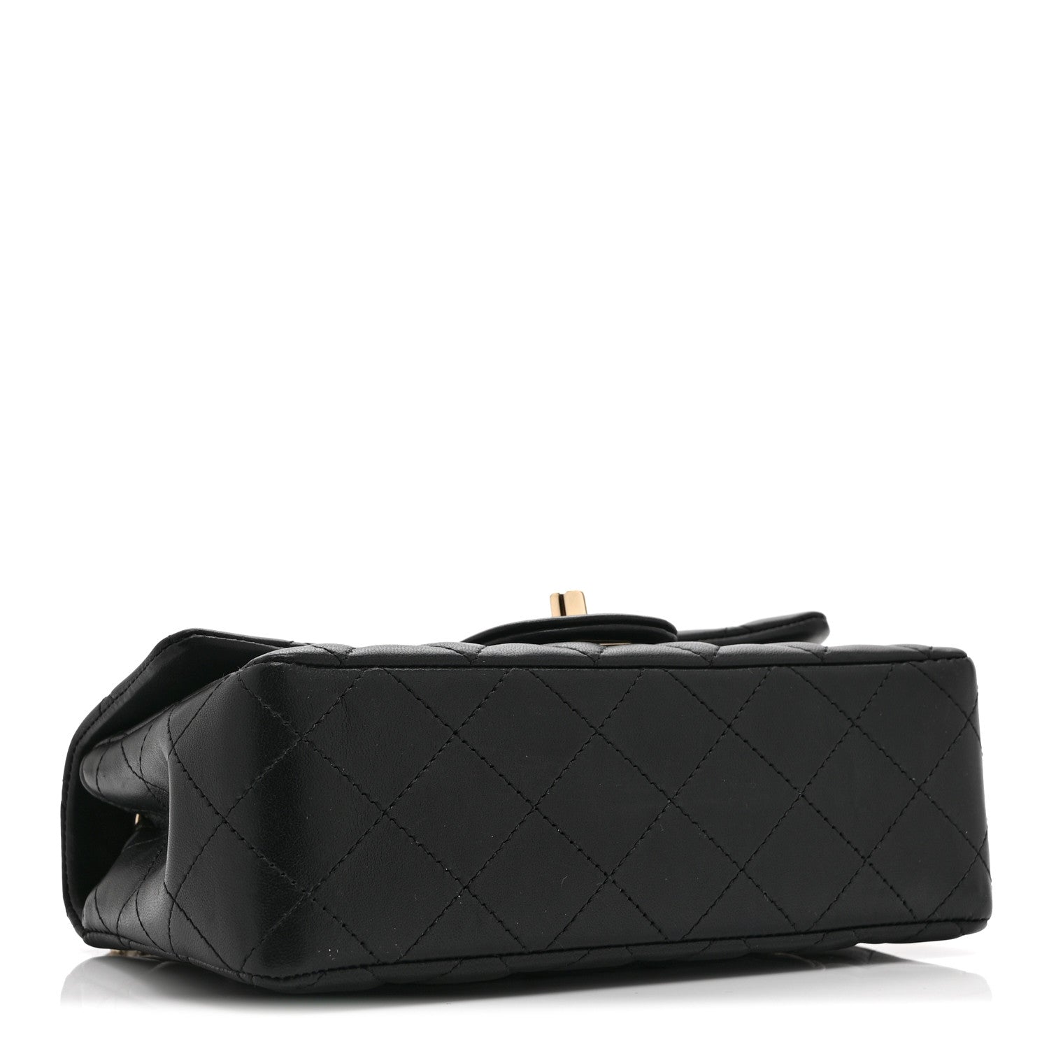 Chanel Lambskin Quilted Mini Coco Charms Rectangular Flap Black