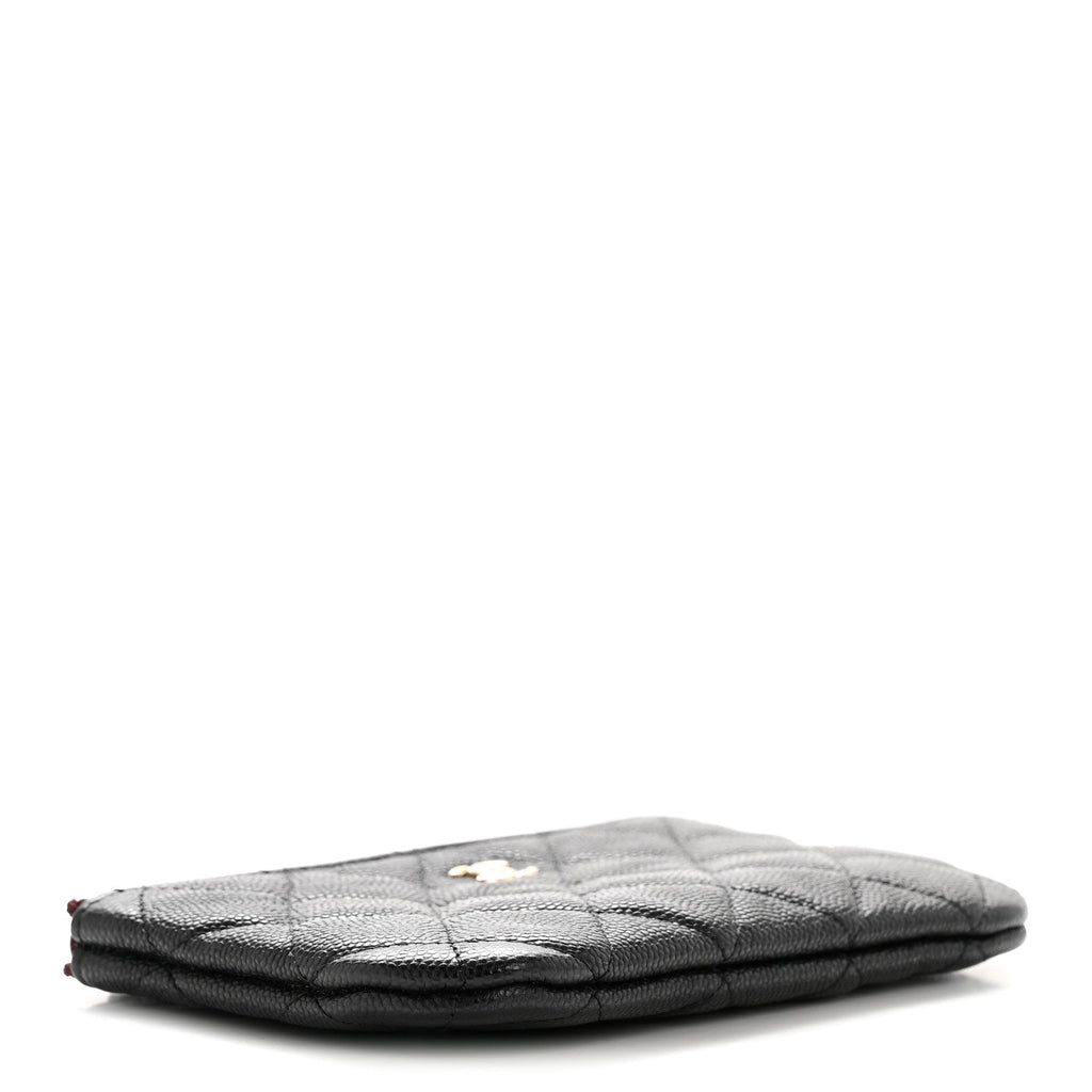 Caviar Quilted Small Cosmetic Case Black