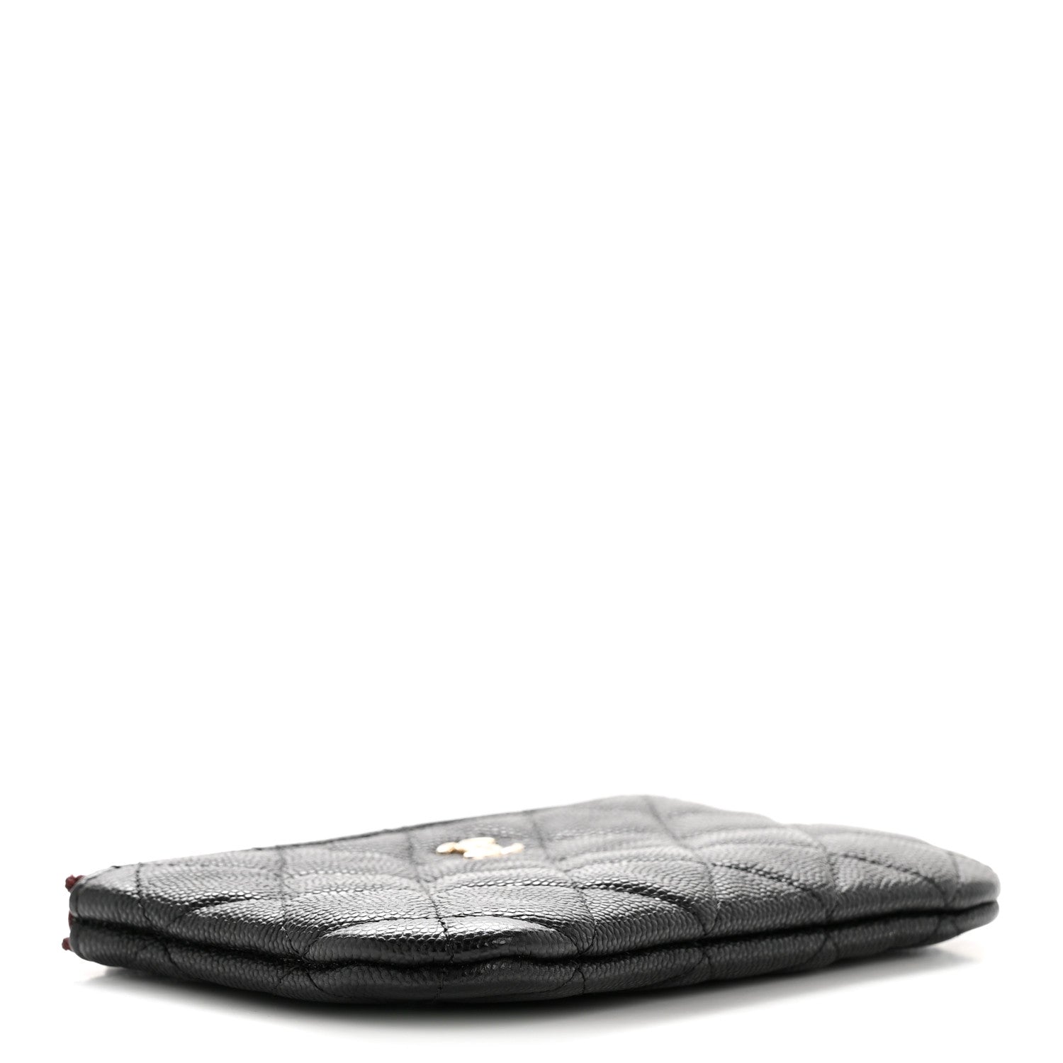 Caviar Quilted Small Cosmetic Case Black