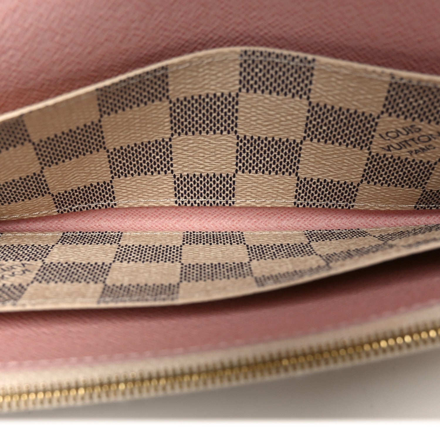 Louis Vuitton Damier Azur Emilie Wallet Rose Ballerine