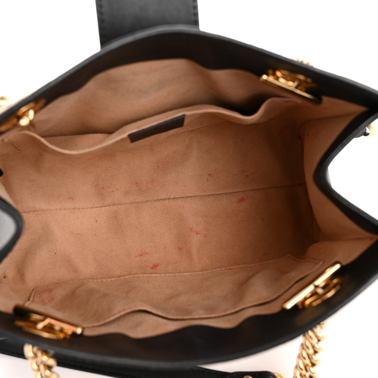 Gucci GG Supreme Monogram Bees Small Padlock Tote Beige Oro Black