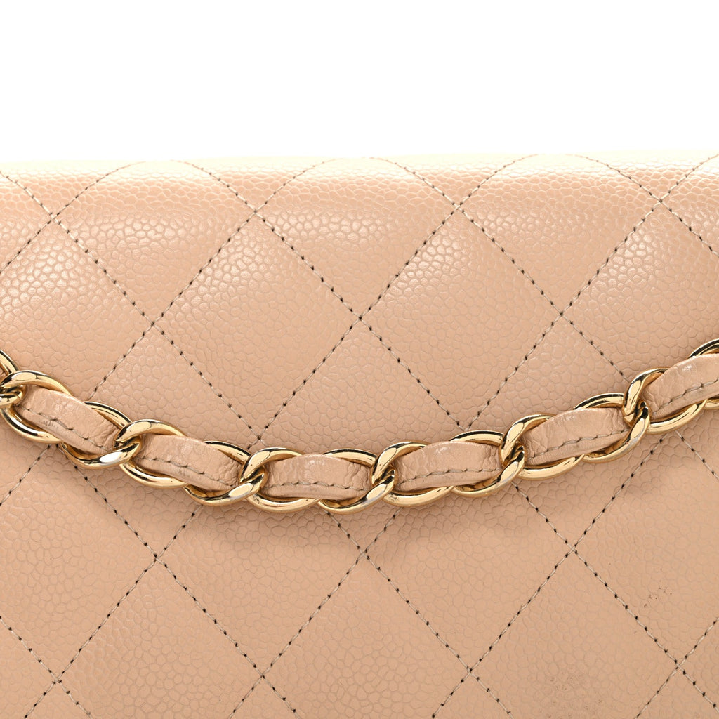 Chanel Caviar Quilted Jumbo Double Flap Beige Clair