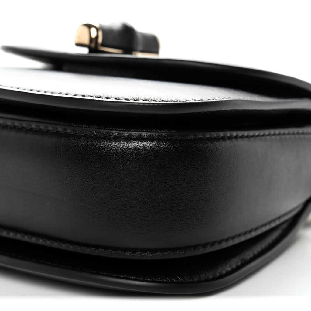 Gucci Boarded Dyana Lux Calfskin Web Monochrome Mini Bamboo 1947 Top Handle Bag Black