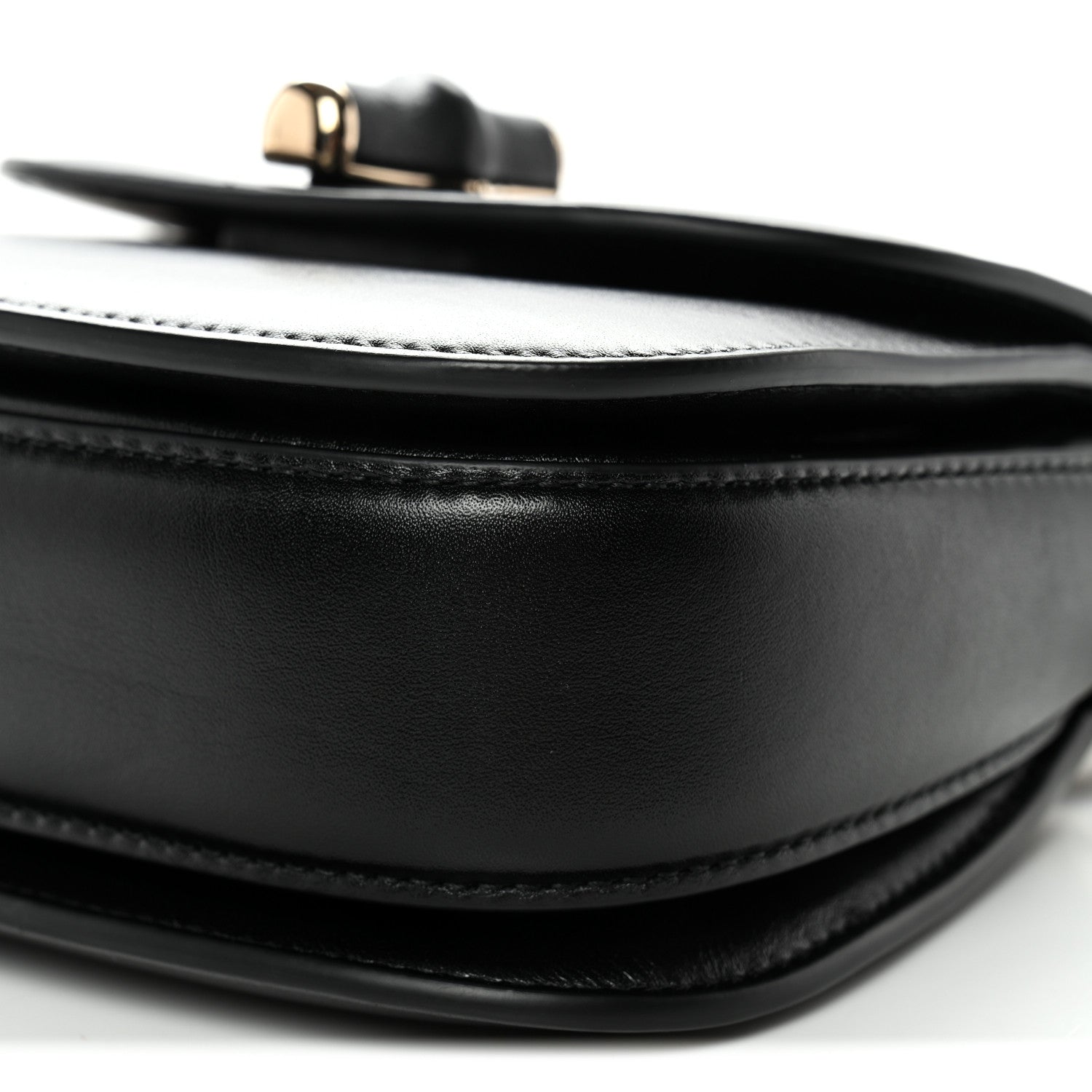 Gucci Boarded Dyana Lux Calfskin Web Monochrome Mini Bamboo 1947 Top Handle Bag Black