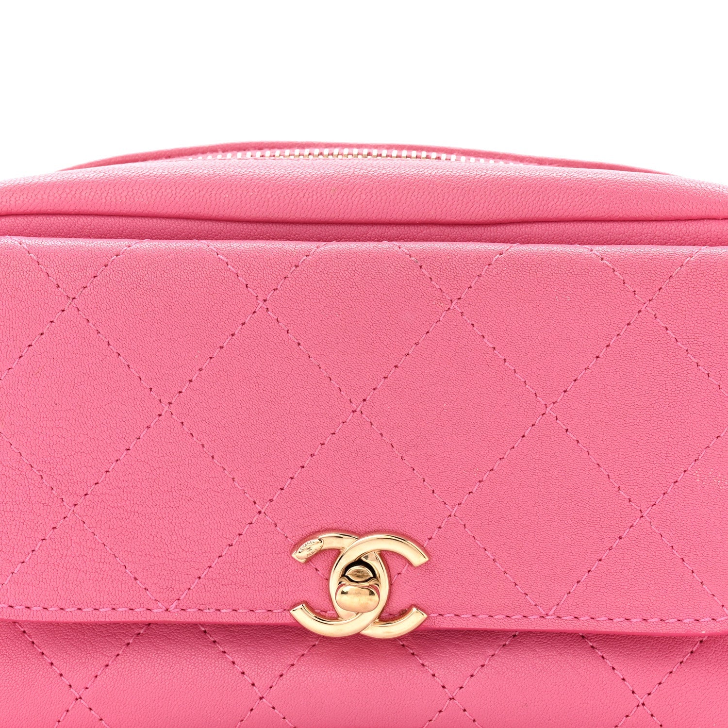 Chanel Goatksin Quilted Casual Trip Waist Bag Pink