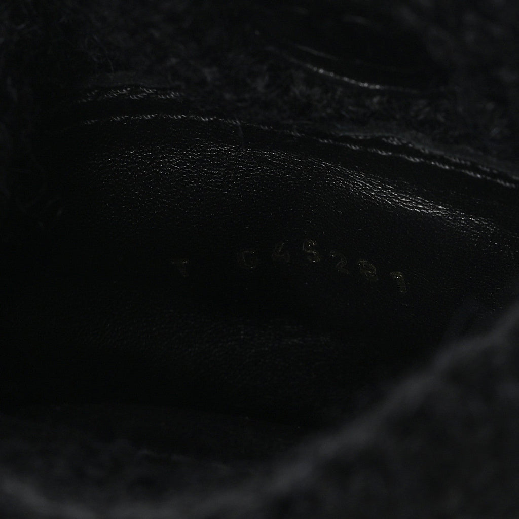 Chanel Suede Lambskin Knit CC Short Boots 39 Black