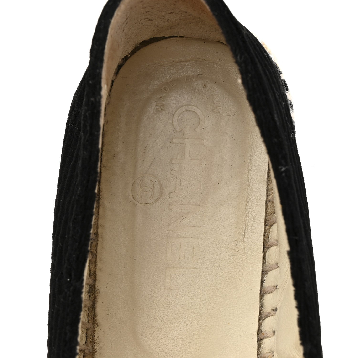 Chanel Velvet Grosgrain CC Espadrilles 38 Black