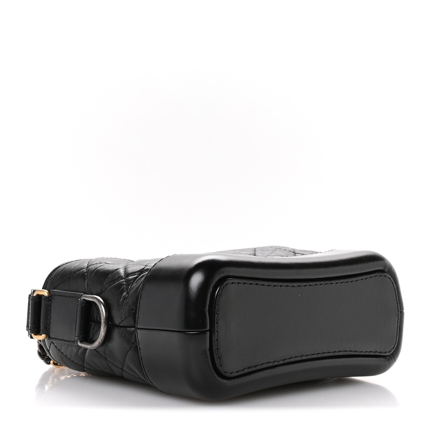 Chanel Aged Calfskin Quilted Small Gabrielle Hobo Black