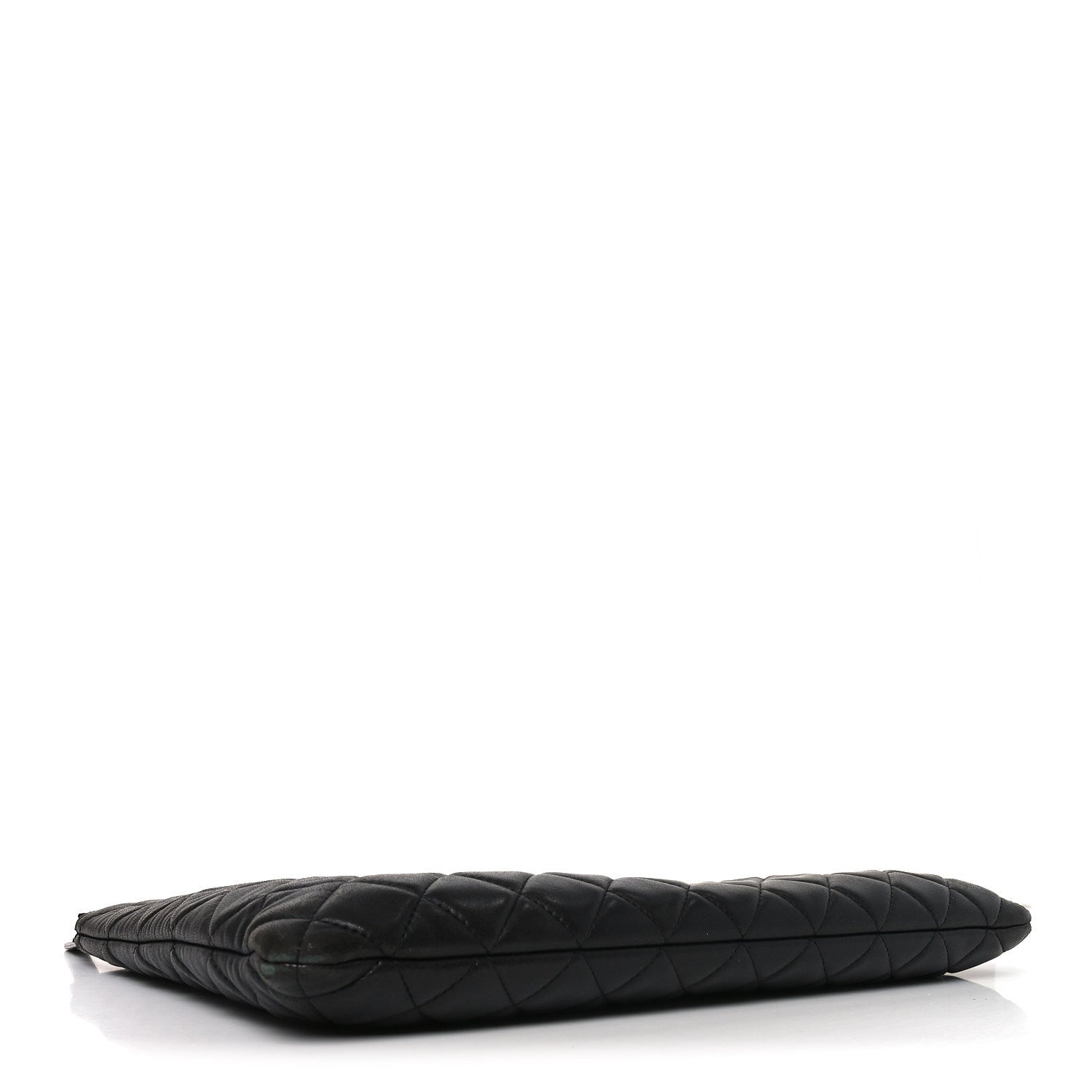 Lambskin Quilted Large Cosmetic Case Black
