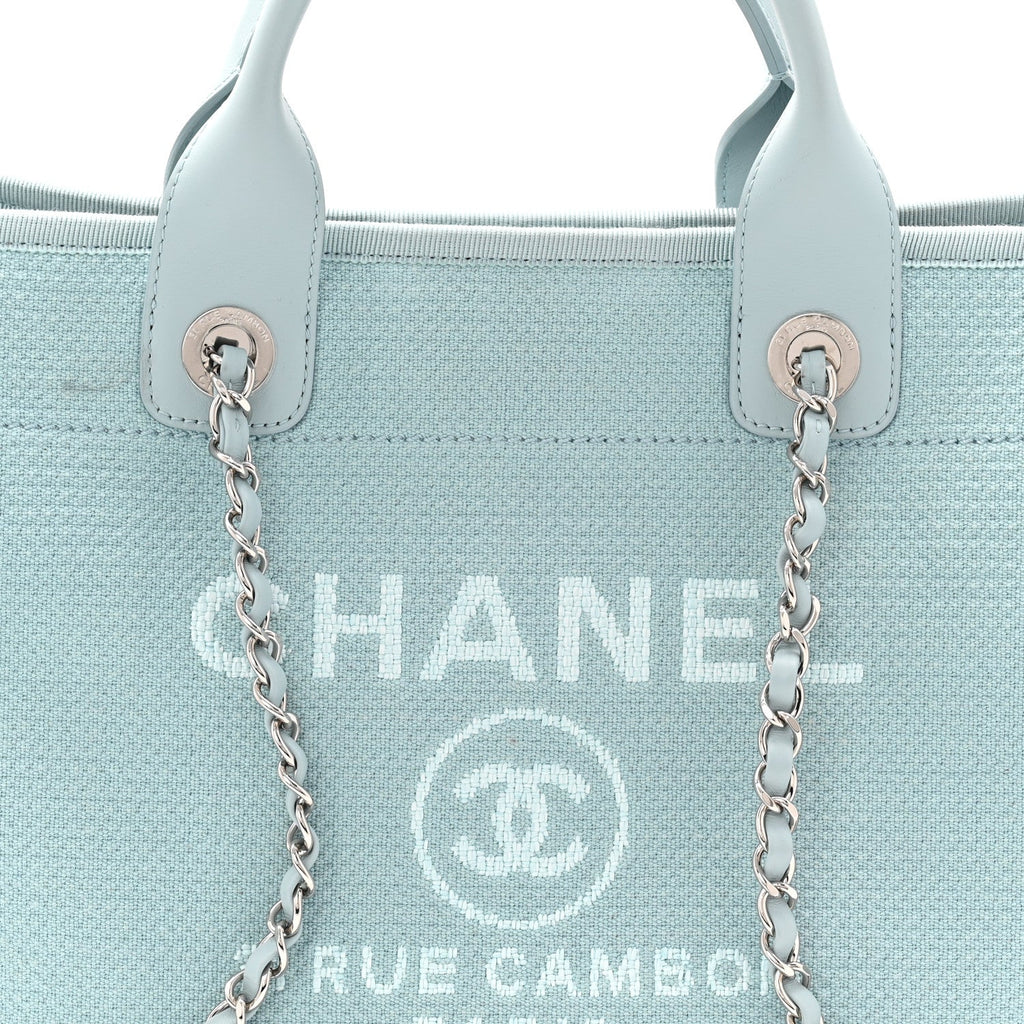 Chanel Mixed Fibers Small Deauville Tote Light Blue