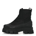Prada Re-Nylon Gabardine Rubber Triangle Logo Womens Monolith 55mm Ankle Boots 38 Black