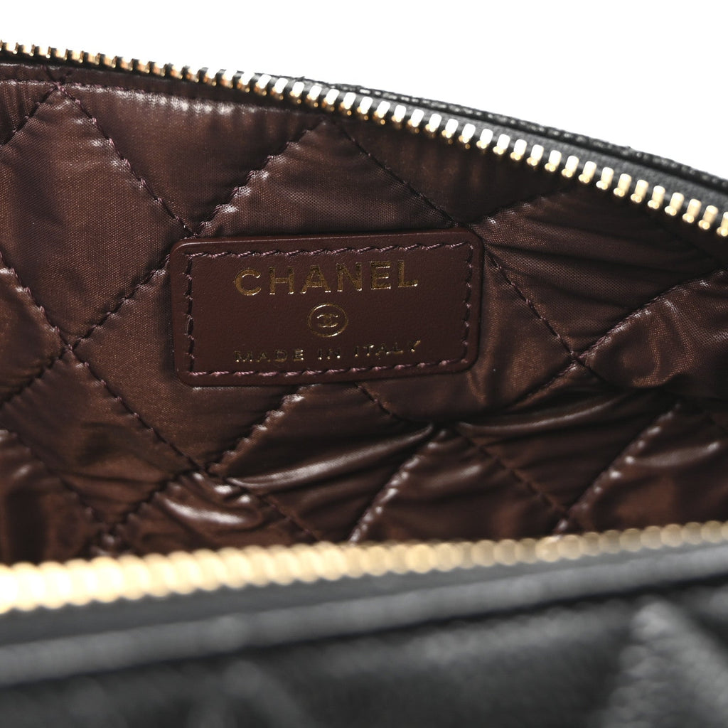 Caviar Quilted Cosmetic Case Black