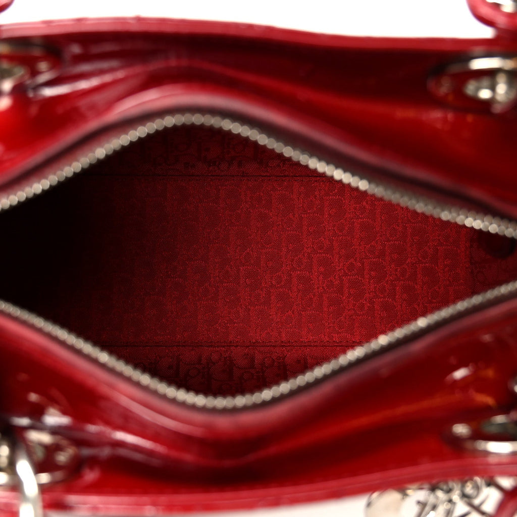 Christian Dior Patent Cannage Medium Lady Dior Red
