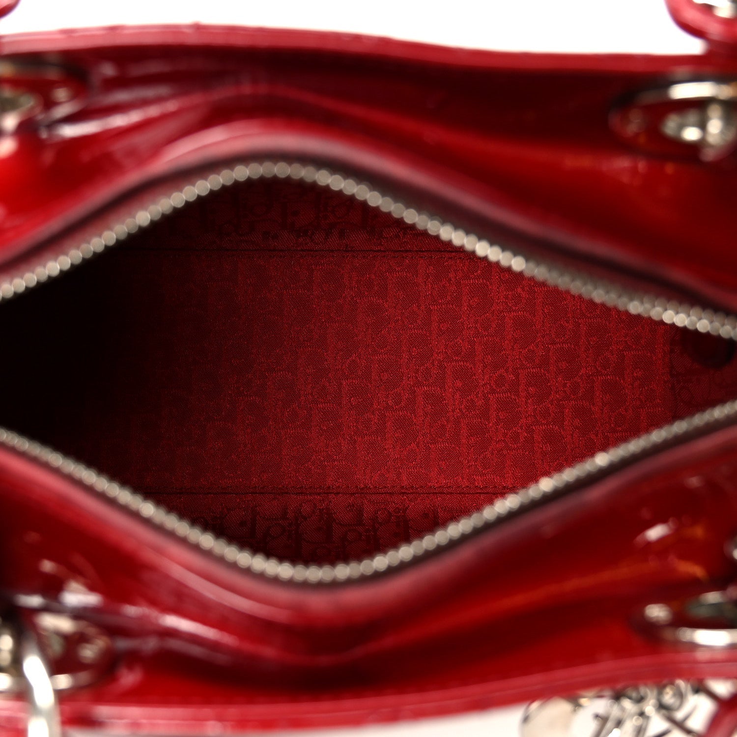 Christian Dior Patent Cannage Medium Lady Dior Red