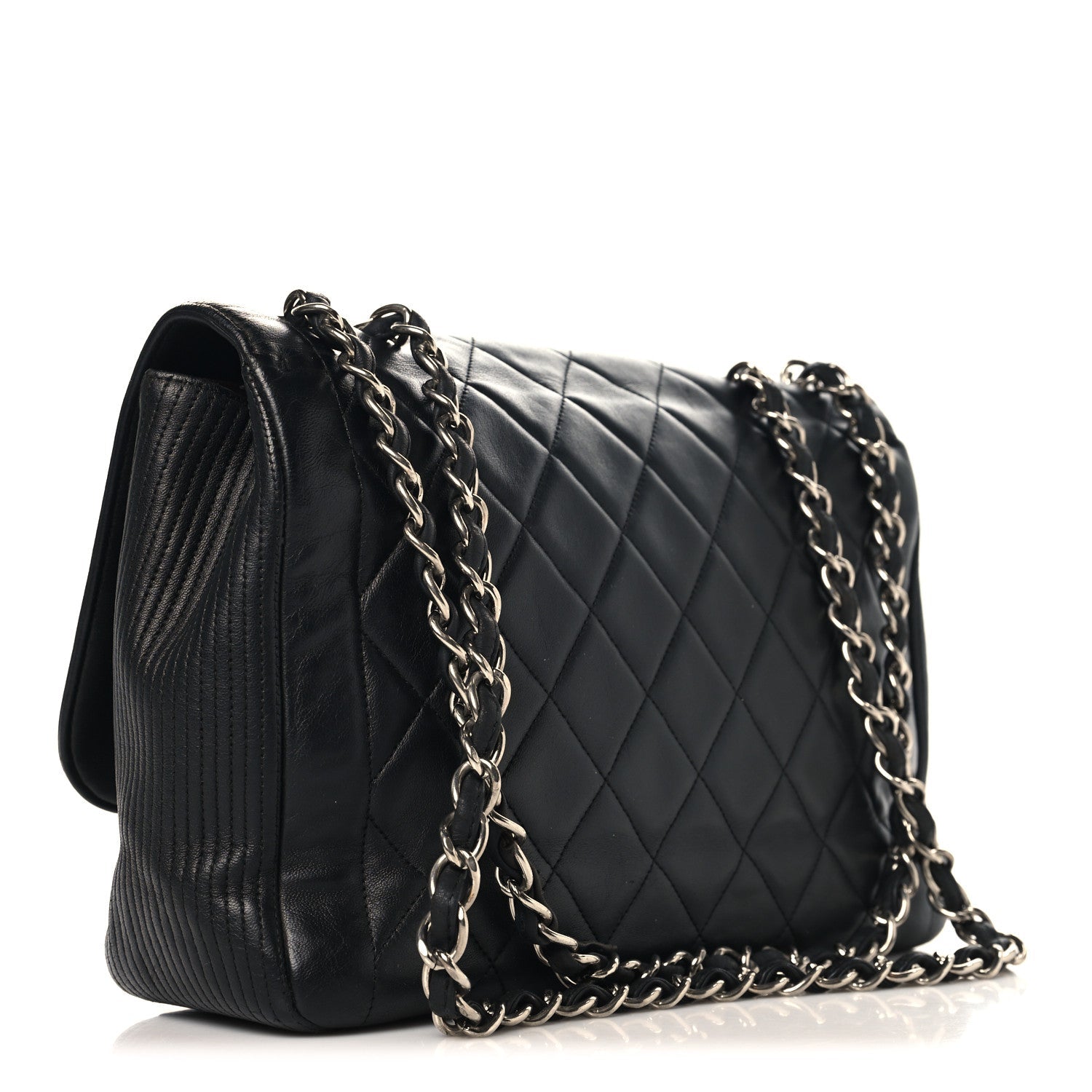 Chanel Lambskin Quilted Large Coco Rider Flap Black