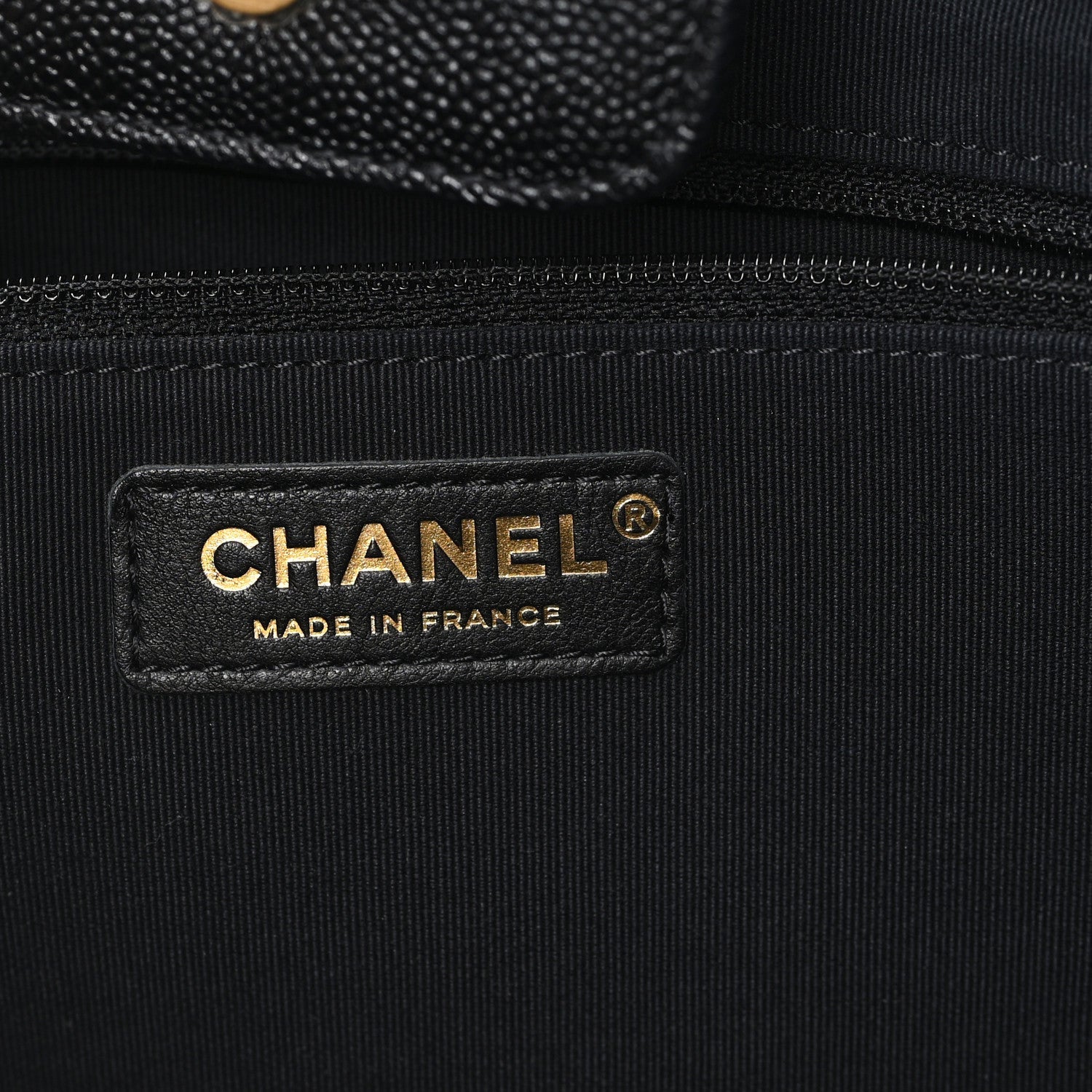 Chanel Caviar Quilted Small Trapezoid Chain Shopping Tote Black