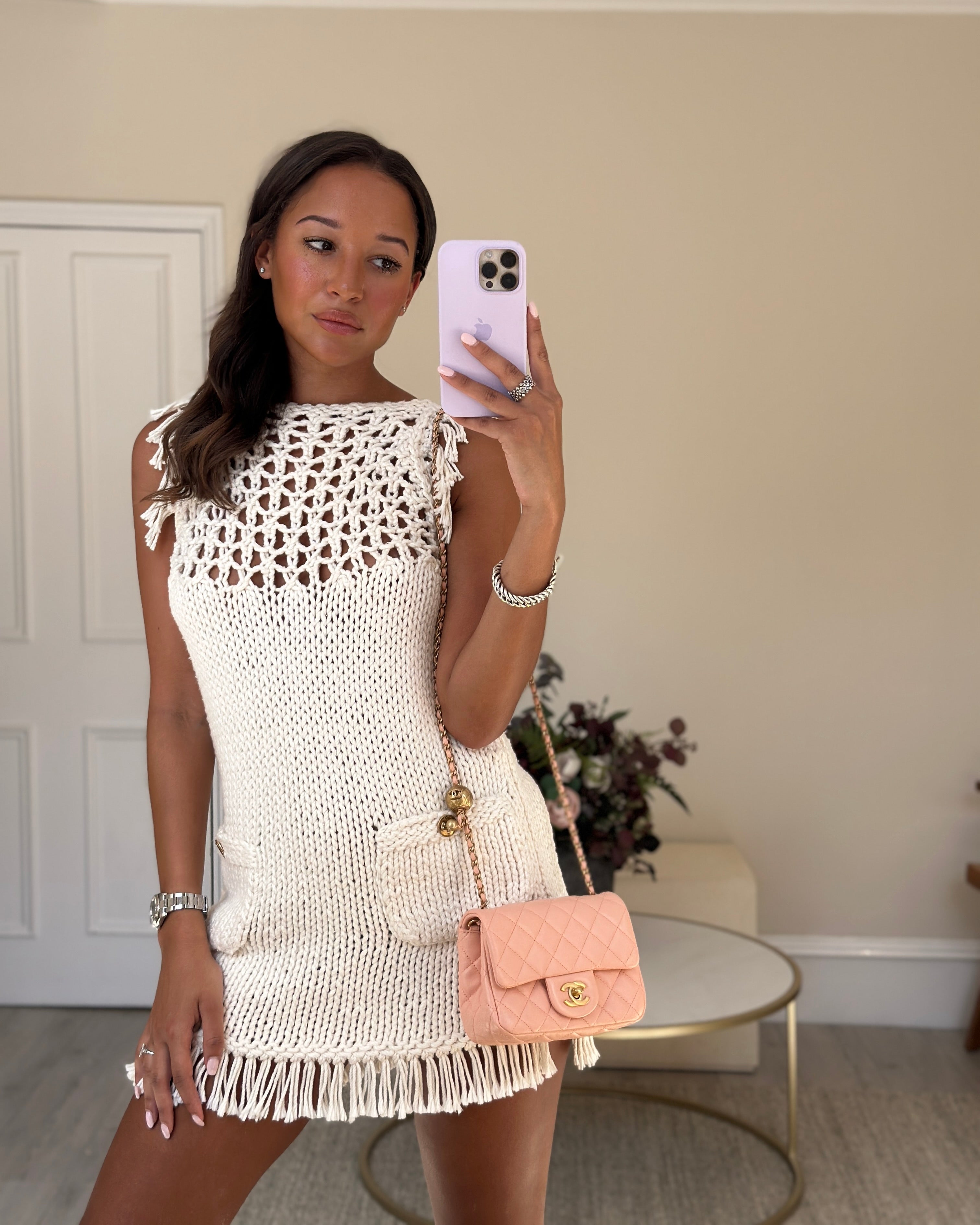 Chanel Pearl Crush Mini Square Flap Bag with Brushed Gold Hardware