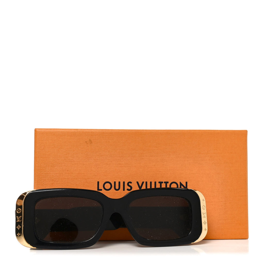 Louis Vuitton Acetate LV Moon Rectangle Sunglasses Z1653E Black