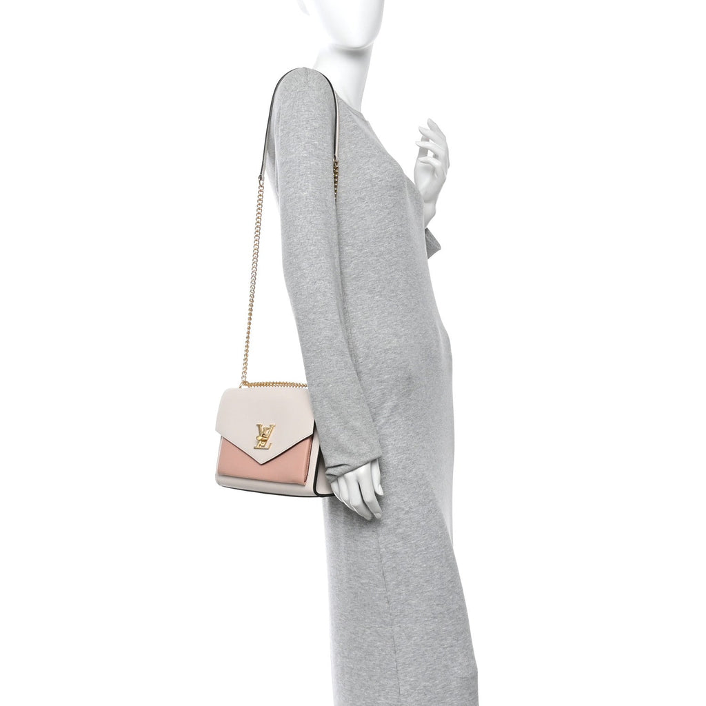 Louis Vuitton Soft Calfskin Mylockme Chain Bag BB Rose Trianon Quartz
