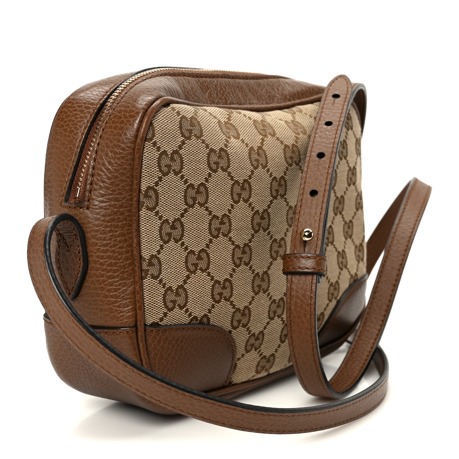 Gucci Monogram Mini Bree Messenger Bag Beige Tabacco