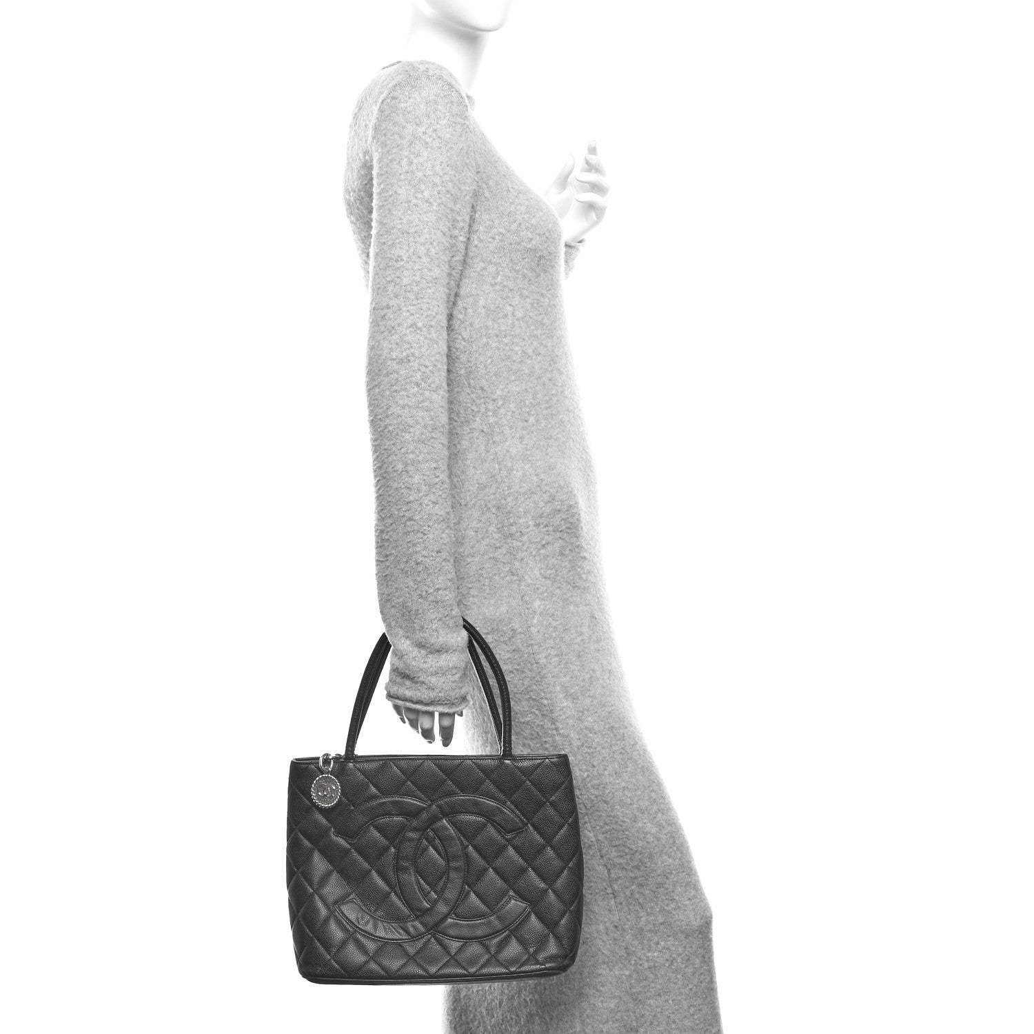 Chanel Caviar Quilted Medallion Tote Black