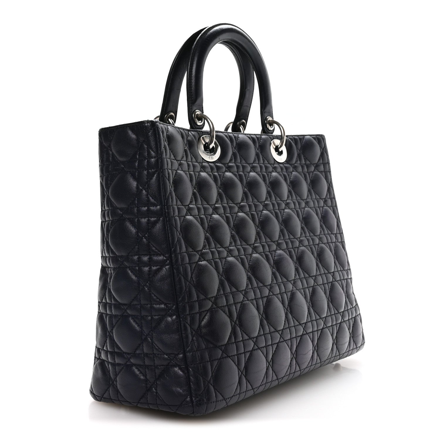 Christian Dior Lambskin Cannage Large Lady Dior Royal Blue