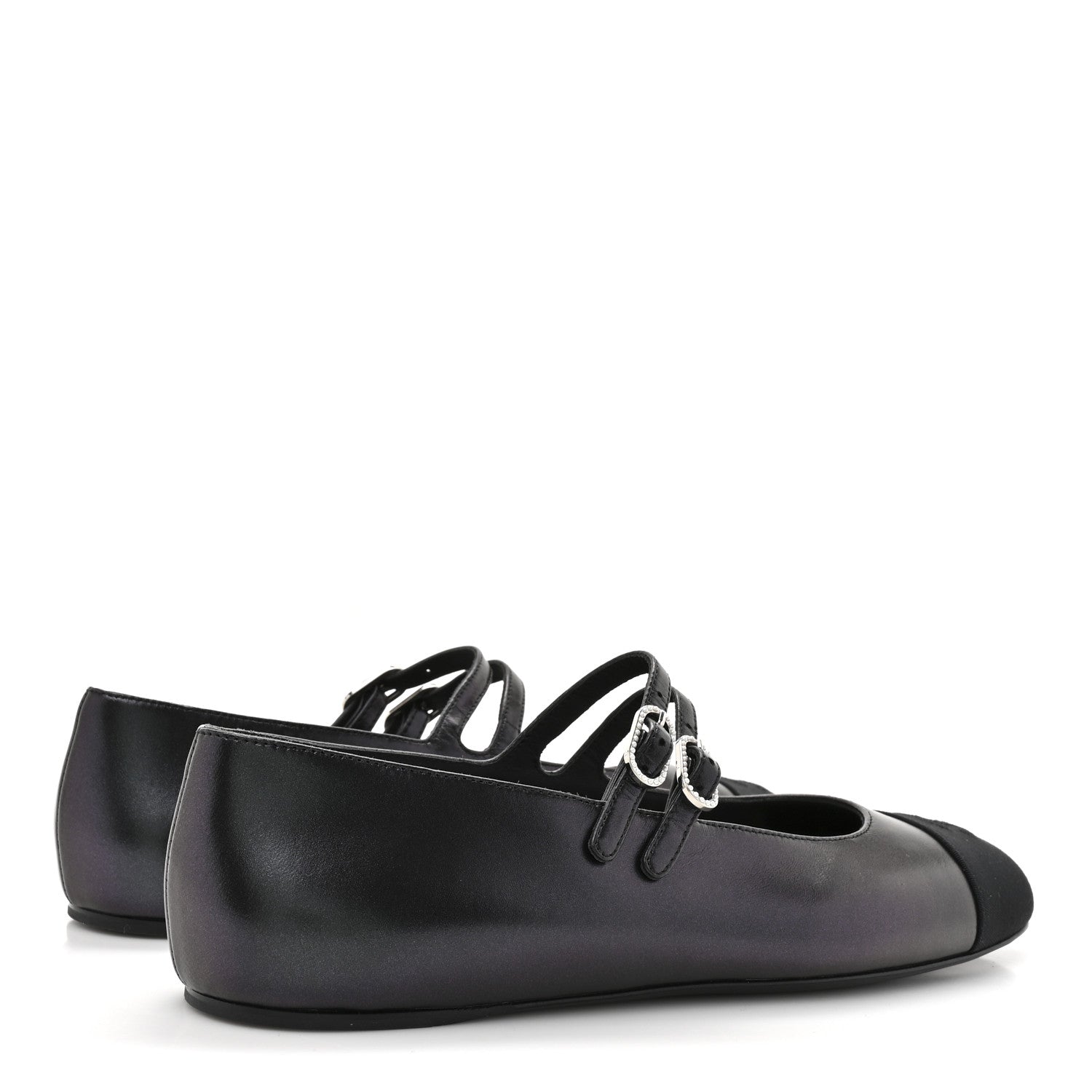 Lambskin Grosgrain Mary Jane Flats 39 Black
