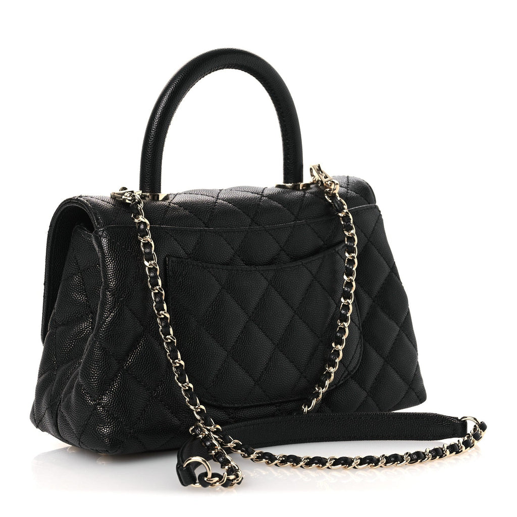 Chanel Caviar Quilted Mini Coco Handle Flap Black