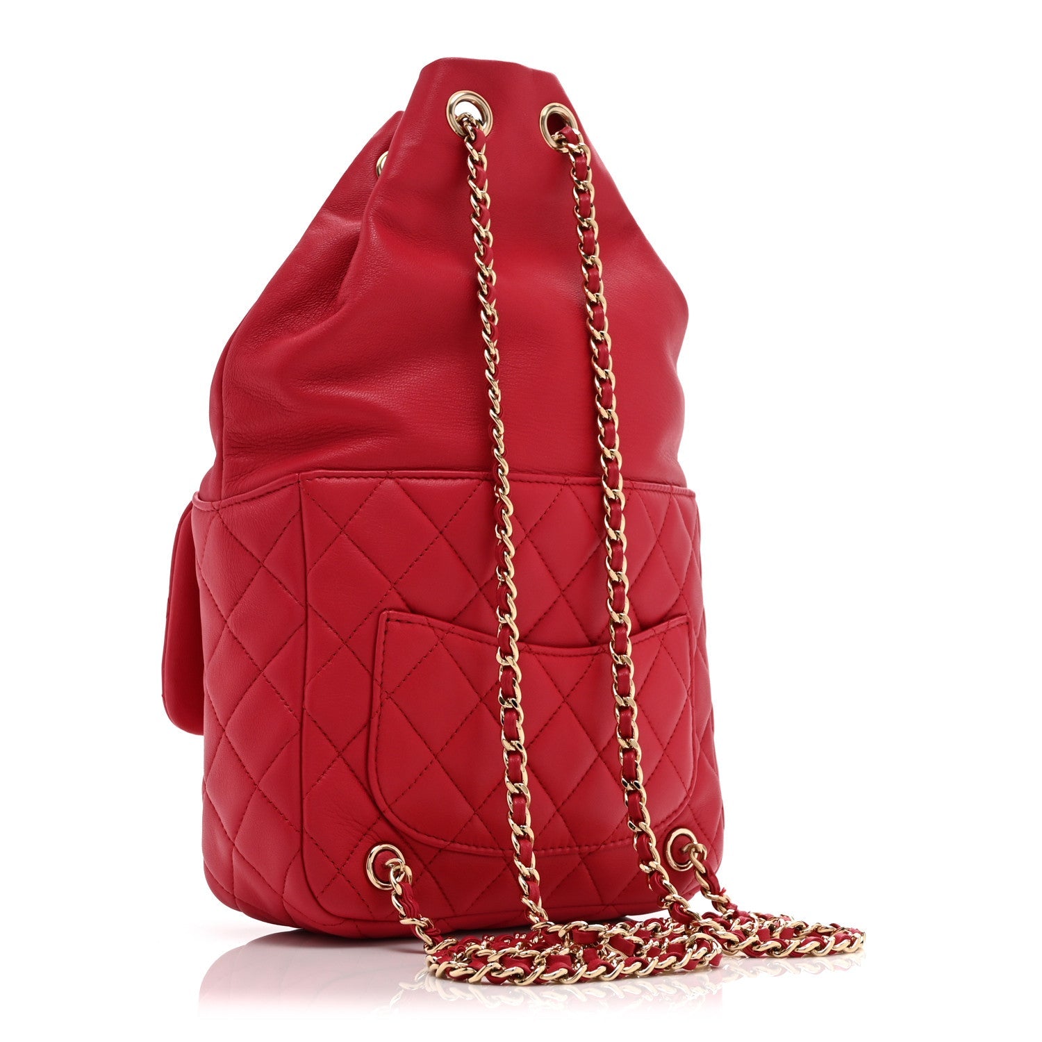 Chanel Lambskin Quilted Small in Seoul Backpack Dark Pink