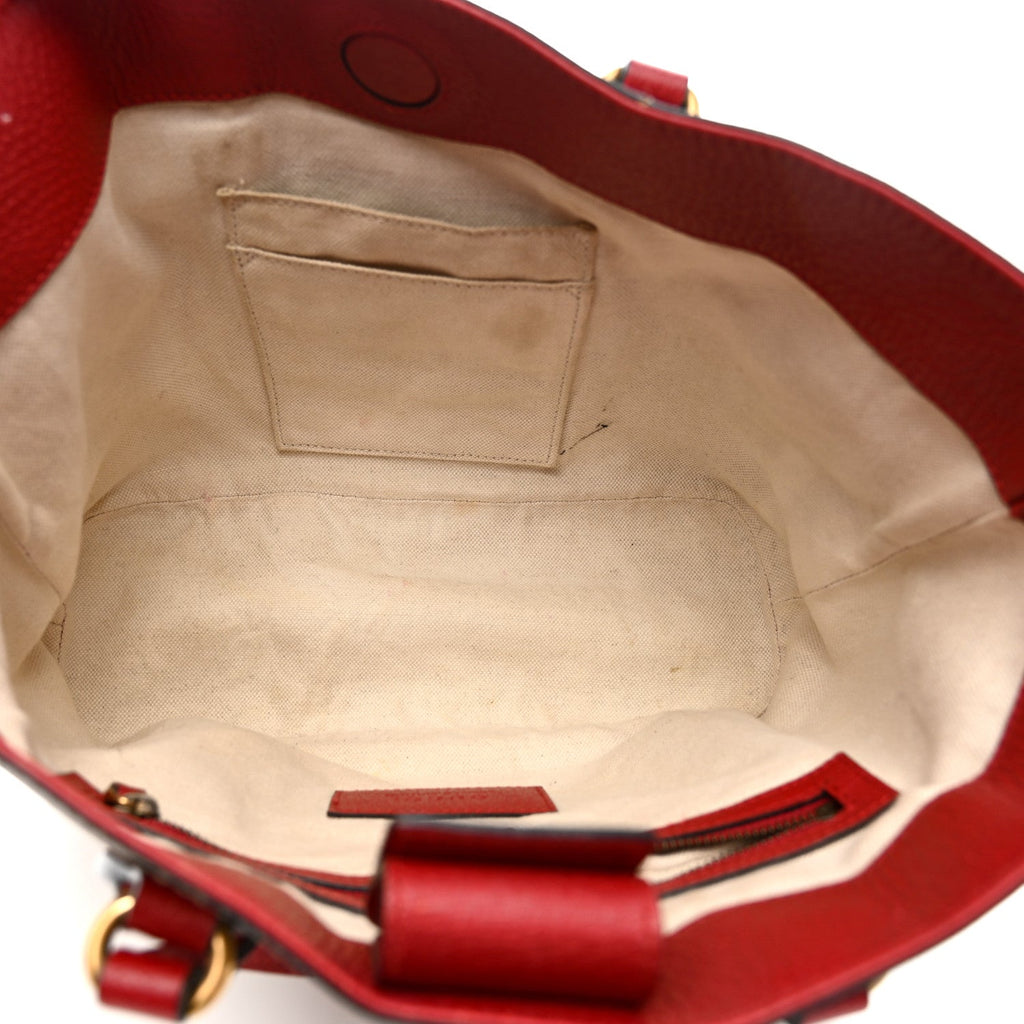 Gucci Soft GG Supreme Monogram Web Bosco Patch Small Crossbody Tote Beige Malva Hibiscus Red
