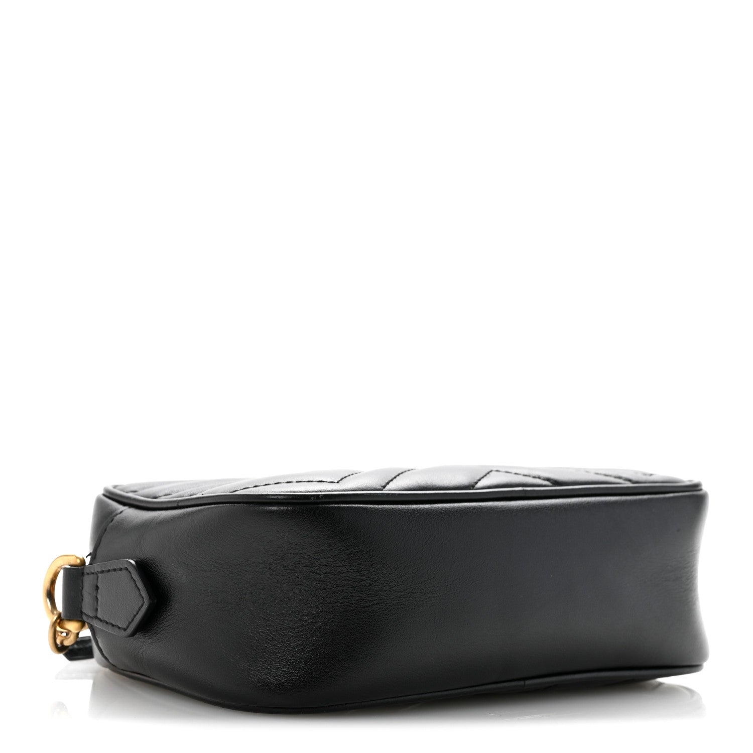 Gucci Calfskin Matelasse Mini GG Marmont Chain Shoulder Bag Black