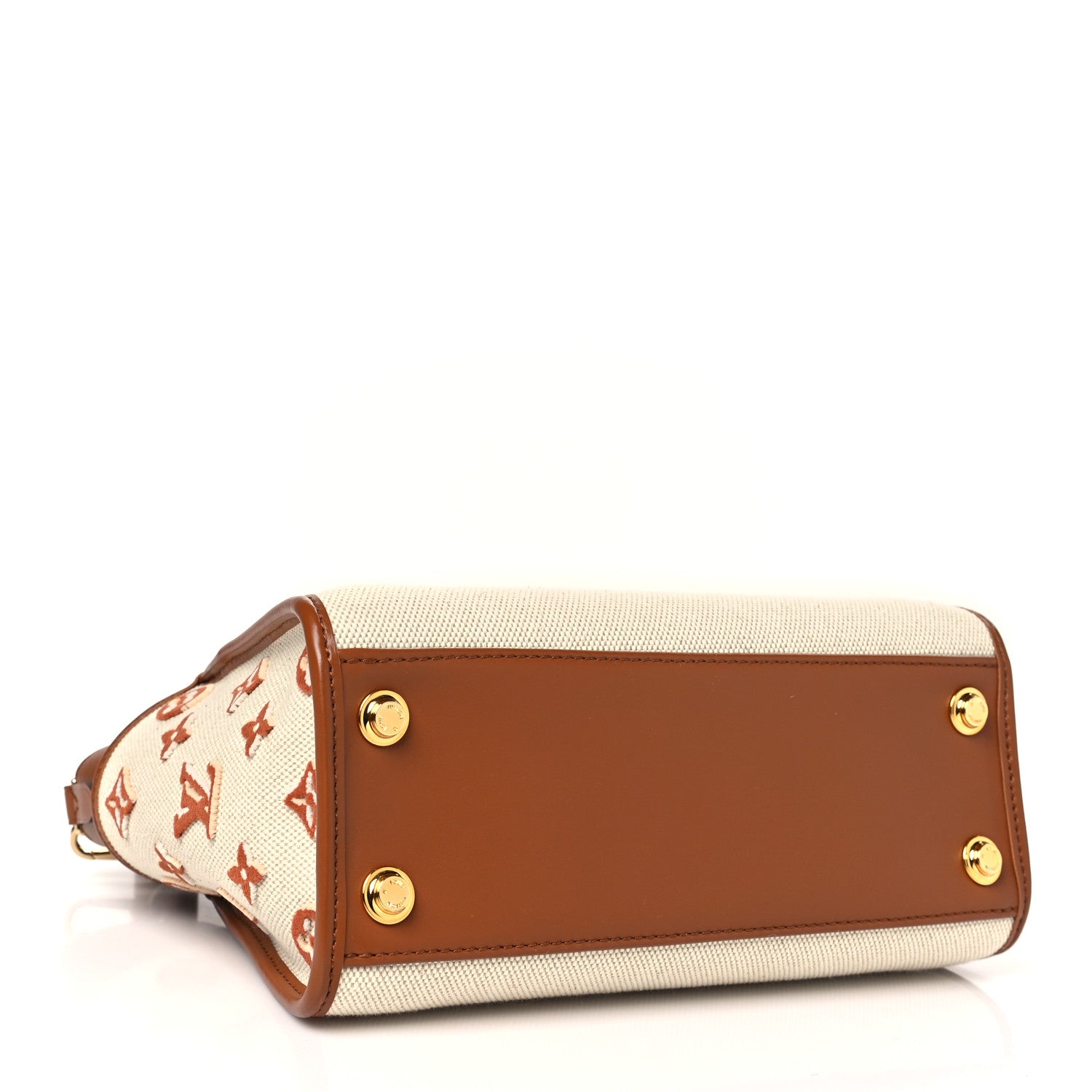 Louis Vuitton Canvas Calfskin Monogram On My Side PM Caramel Tan