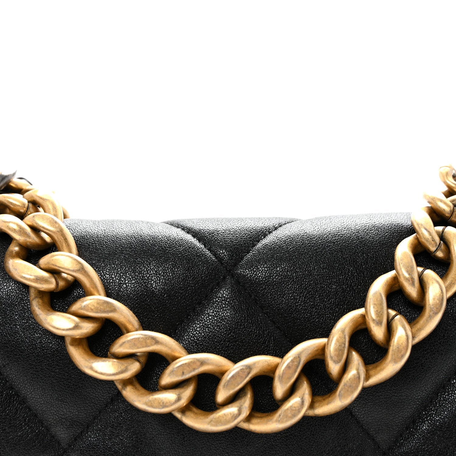 Chanel Goatskin Quilted Large Chanel 19 Flap Black