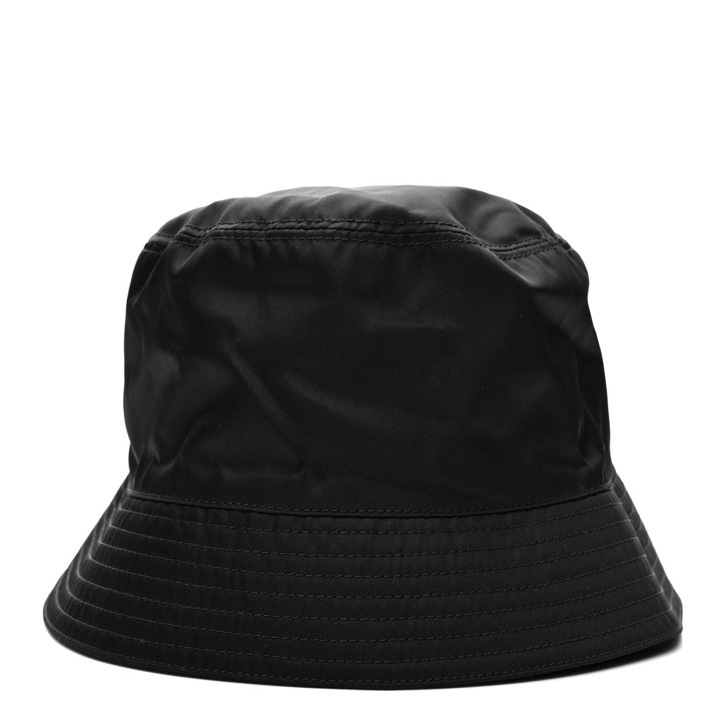 Prada Re-Nylon Metal Triangle Logo Womens Bucket Hat M Black