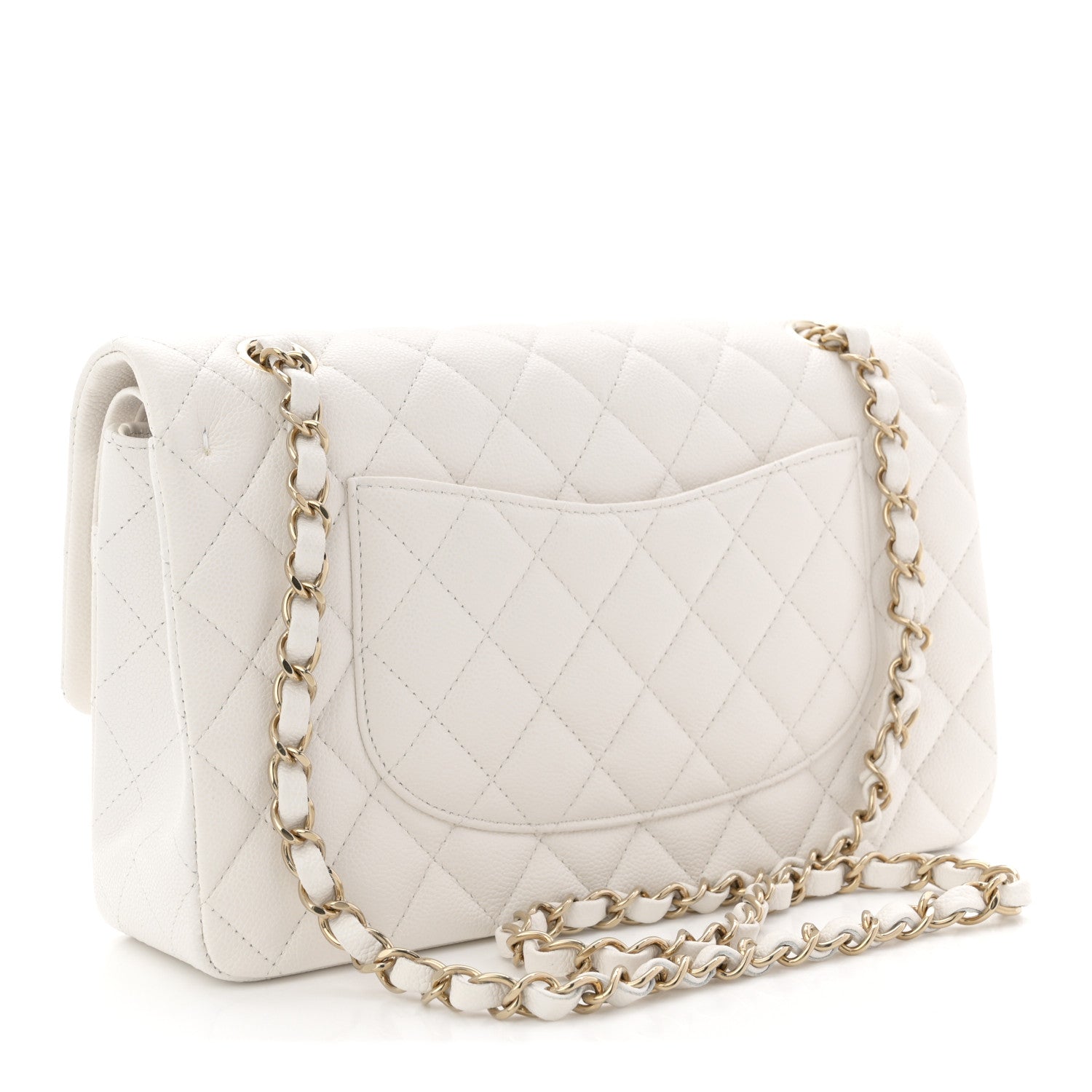 Chanel Caviar Quilted Medium Double Flap White