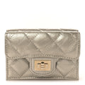 Metallic Aged Calfskin Quilted Reissue Compact Wallet Gold