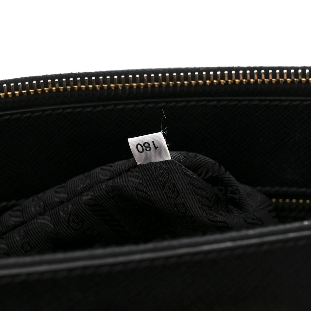 Prada Saffiano Lux Medium Galleria Double Zip Black Black