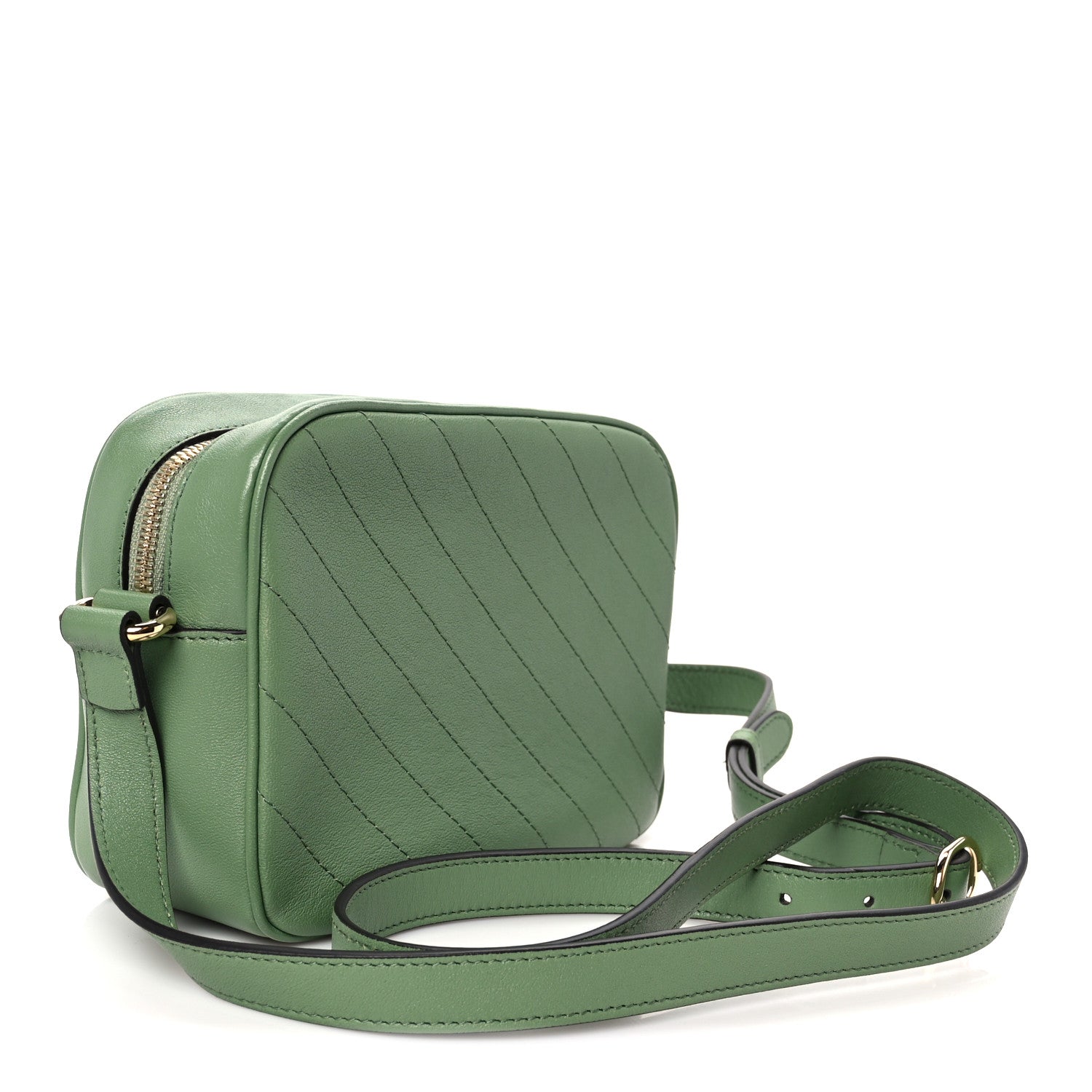 Gucci Sakai Be Green Calfskin Diagonal Stitched Small Blondie Shoulder Bag Green Soil Grass