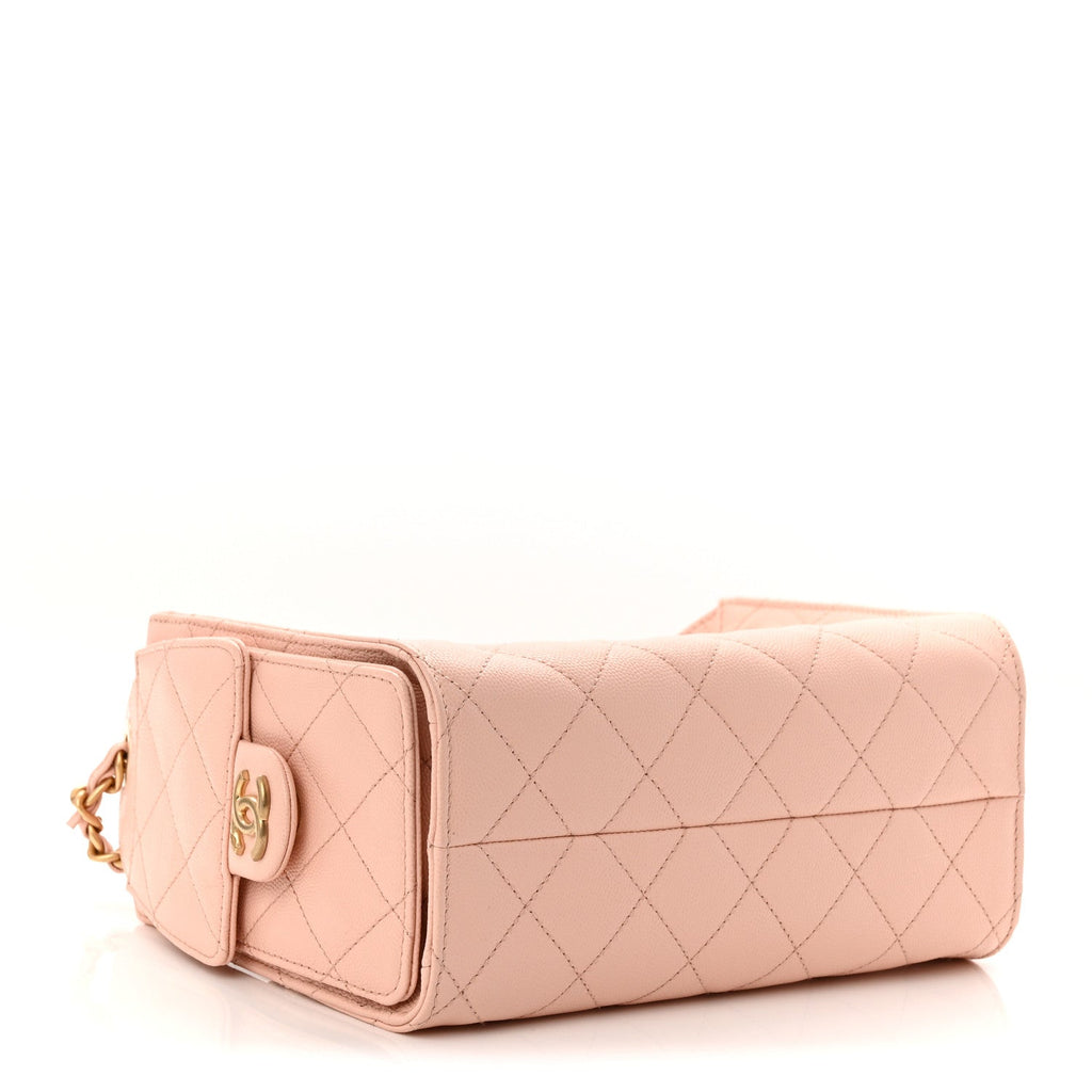 Chanel Caviar Quilted Mini Chanel 25 Handbag Light Pink
