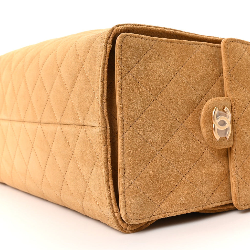 Chanel Suede Quilted Medium Chanel 25 Handbag Beige