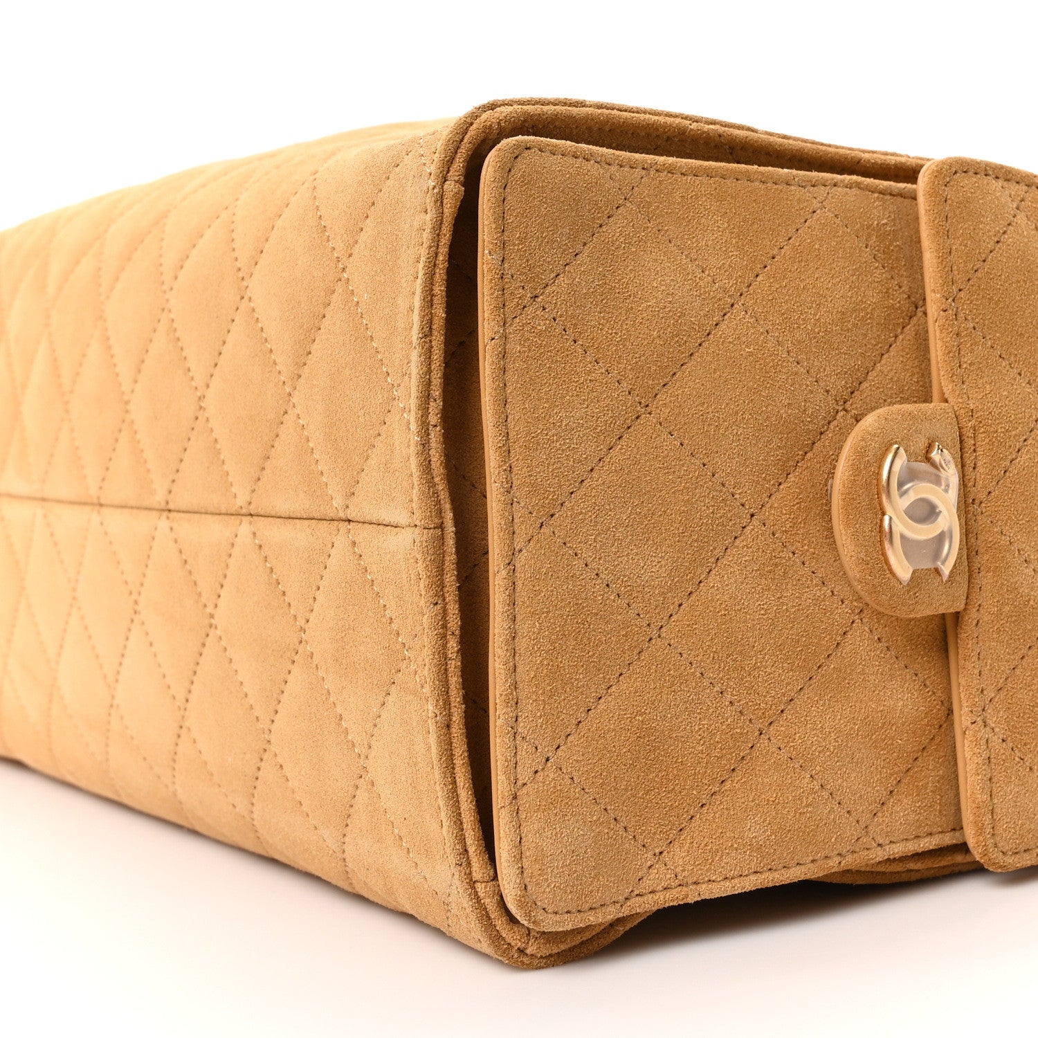 Chanel Suede Quilted Medium Chanel 25 Handbag Beige