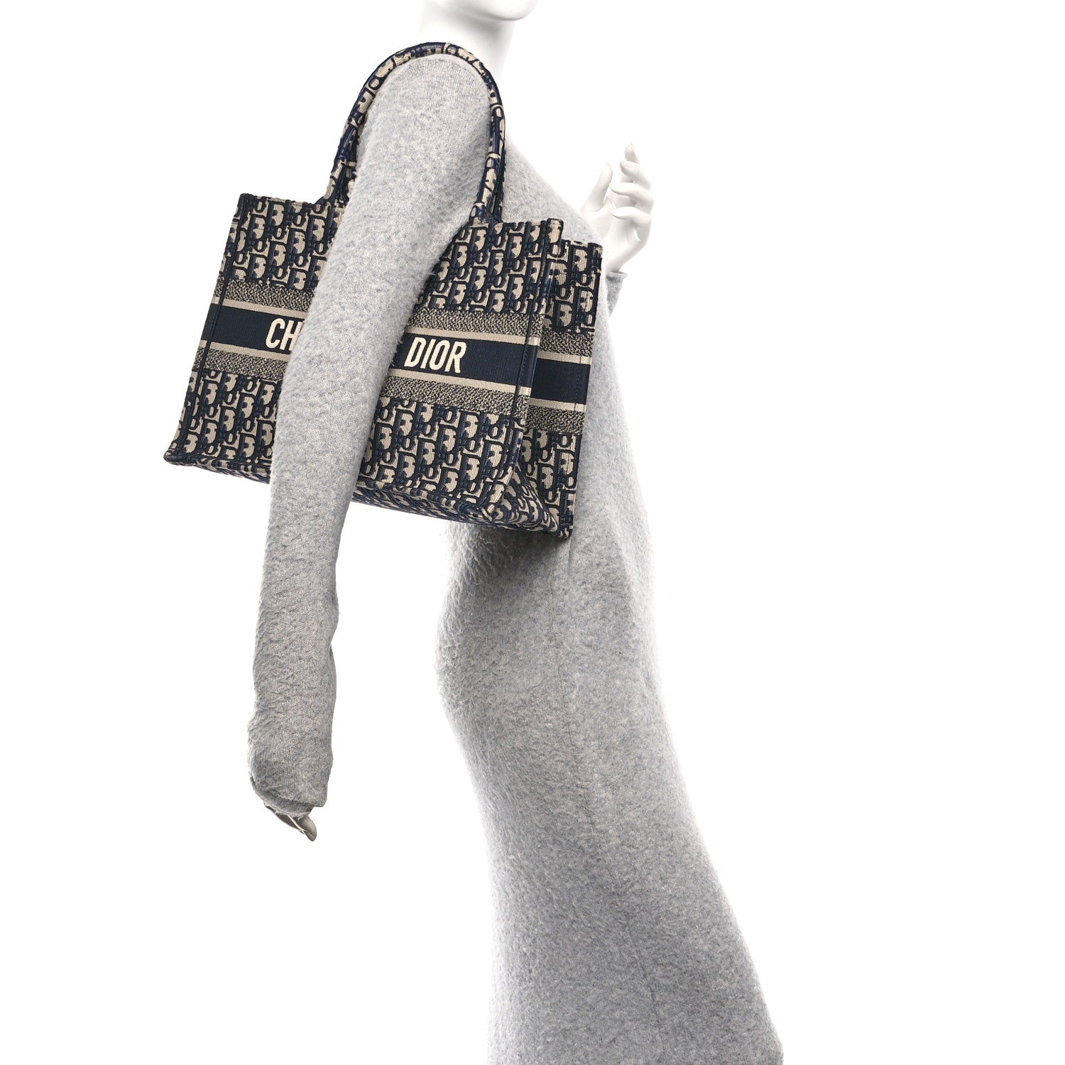 Christian Dior Oblique Medium Book Tote Blue Multicolor